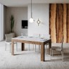 Moderne uitschuifbare tafel 90x160-220cm hout walnoot wit Bibi Mix NB Kortingen