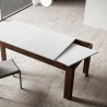 Moderne uitschuifbare tafel 90x160-220cm hout walnoot wit Bibi Mix NB Korting