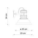 Wandlamp applique ijzer en keramiek vintage industriële design AP 