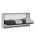 Horizontaal inklapbaar wit eenpersoonsbed 85x185cm lattenbodem Kando BF Aanbod