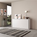 Horizontaal inklapbaar wit eenpersoonsbed 85x185cm lattenbodem Kando BF Kortingen