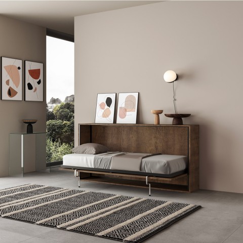 Horizontaal opklapbaar eenpersoonsbed 85x185cm met houten latten Kando NC Aanbieding