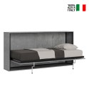 Grijs horizontaal opklapbed met matras 85x185cm Kando MCM Verkoop