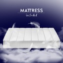 Horizontaal opklapbed met matras 85x185cm walnoothout Kando MNC Kortingen