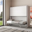 Horizontaal uitklapbaar stapelbed wit 85x185cm Kando 2BF Afmetingen