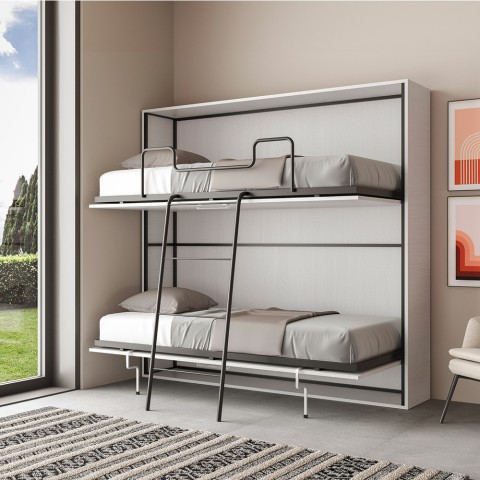 Horizontaal uitklapbaar stapelbed wit 85x185cm Kando 2BF Aanbieding
