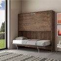 Horizontaal opklapbed stapelbed 85x185cm walnoothout Kando 2NC Afmetingen