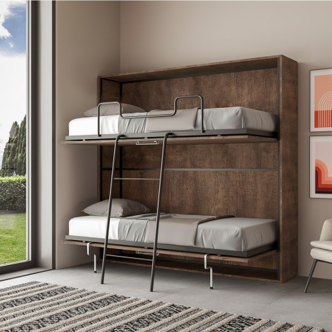 Horizontaal opklapbed stapelbed 85x185cm walnoothout Kando 2NC Aanbieding