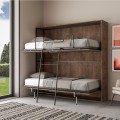 Horizontaal opklapbed stapelbed 85x185cm walnoothout Kando 2NC Aanbieding