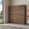 Horizontaal opklapbed stapelbed 85x185cm walnoothout Kando 2NC Model