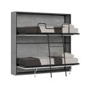 Inklapbaar stapelbed met matras 85x185cm grijs Kando 2MCM Aanbod
