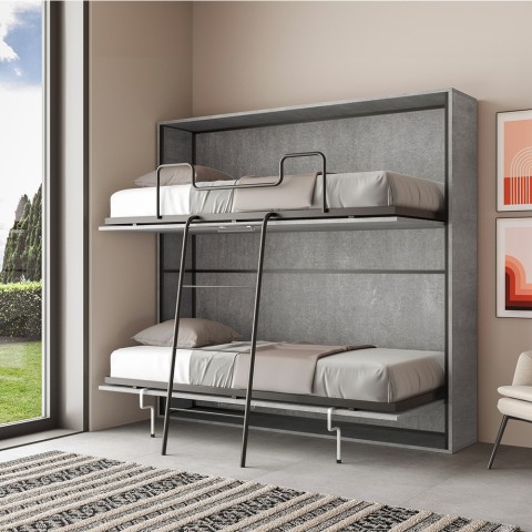 Inklapbaar stapelbed met matras 85x185cm grijs Kando 2MCM Aanbieding