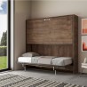 Inklapbaar stapelbed hout walnoot matras 85x185cm Kando 2MNC Prijs