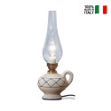 Klassieke vintage design tafel lamp Pompei TA van glas en keramiek. Verkoop