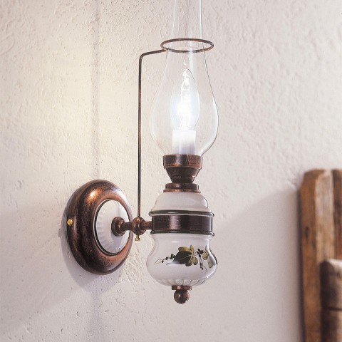 Klassieke wandlamp met glas en keramiek Pompei AP2 Aanbieding