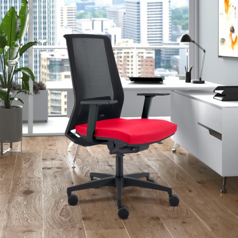 Ergonomische bureaustoel design rood ademende netstof Blow R Aanbieding