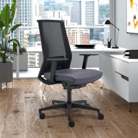 Grijze ergonomische design bureaustoel met ademend mesh Blow G