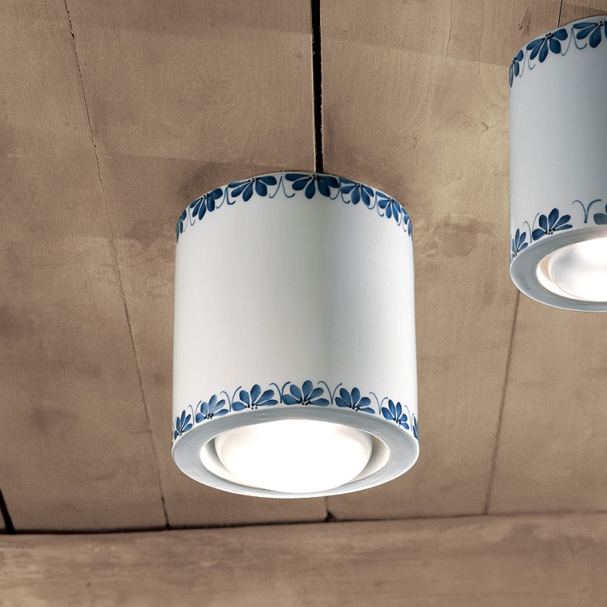 Keramische plafondlamp in klassiek art deco ontwerp Trieste PL Aanbieding