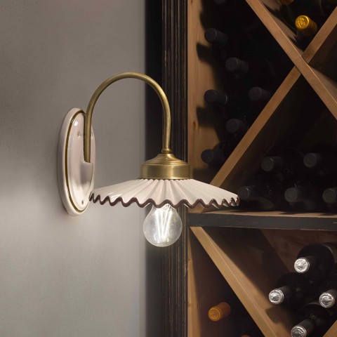 Klassiek ontworpen keramische wandlamp handbeschilderd L’Aquila AP1 Aanbieding