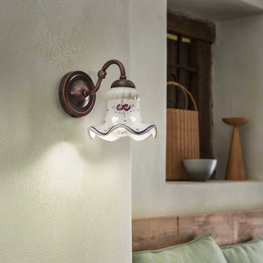 Metalen en keramieken wandlamp klassieke design Chieti AP Aanbieding
