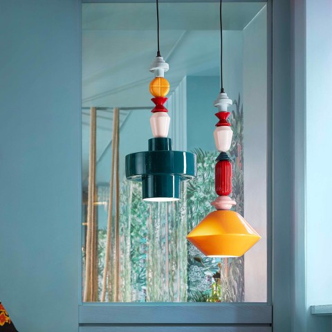 Retro design hanglamp Lariat SO-XL van handbeschilderd keramiek Aanbieding