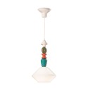 Vintage art deco hanglamp in glas en keramiek Lariat SO-G Aanbod