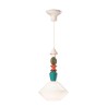 Vintage art deco design hanglamp glas en keramiek Lariat SO-G Aanbod