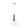 Vintage art deco hanglamp in glas en keramiek Lariat SO-G Aanbod