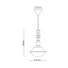 Vintage art deco hanglamp in glas en keramiek Lariat SO-G Kortingen