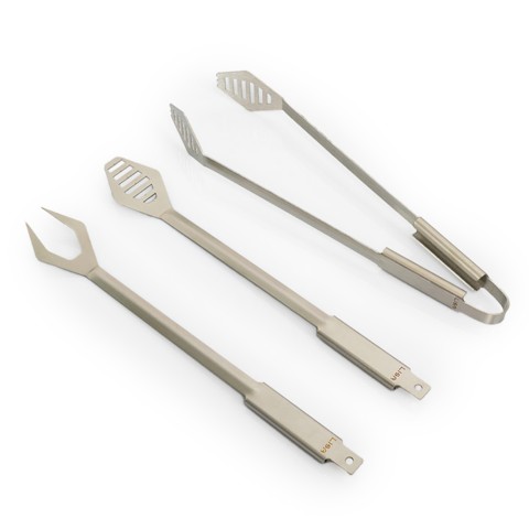 Barbecue set: tang, spatel en vleesvork van roestvrij staal Aanbieding