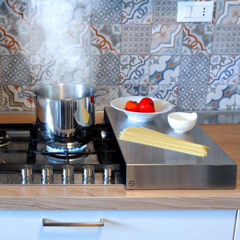 Roestvrijstalen kookplaatafdekking voor keukenbranders Plan Plus