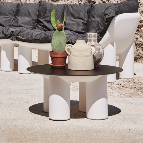 Ronde lage tuintafel voor buiten tuin terras design Atene T1 Aanbieding