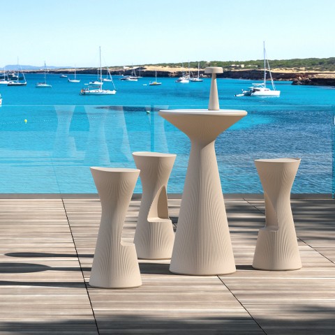 Moderne hoge barkruk voor terras 76cm polyethyleen Fade S1 Aanbieding
