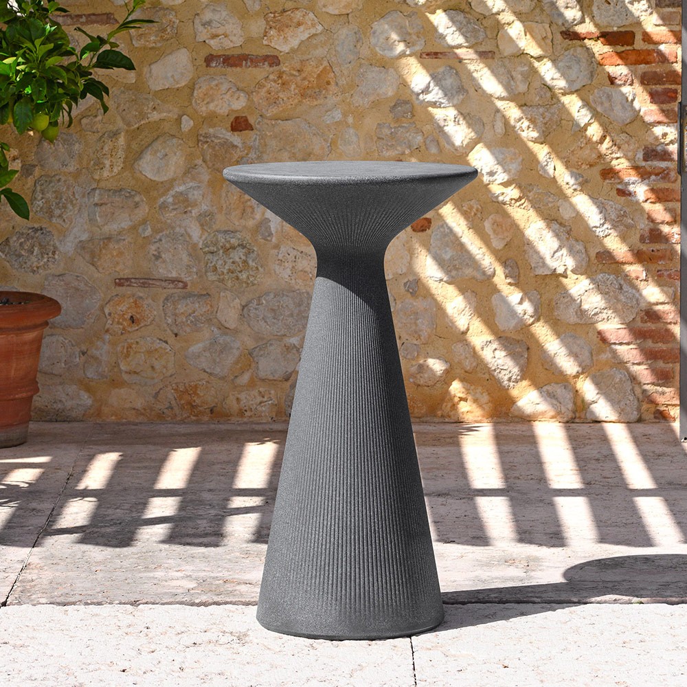 Hoge ronde kruk tafel 110cm polyethyleen ontwerp Fade T2-H