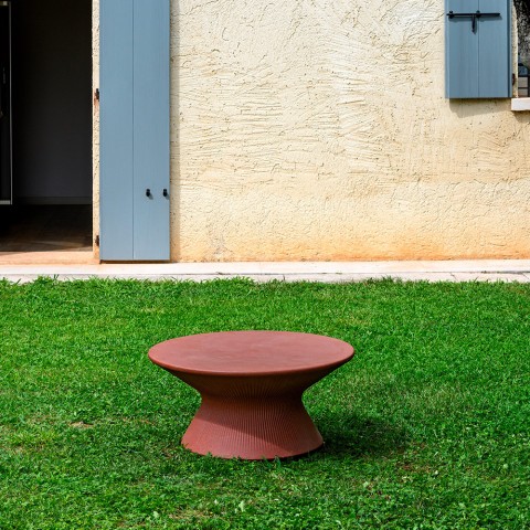 Lage salontafel rond modern design terras tuin Fade T1-C