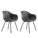 2 x Moderne design stoelen bar keuken polyethyleen metalen poten Fade C1 Aanbod