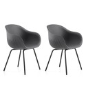 2 x Moderne designstoelen voor bar of keuken in polyethyleen, metalen poten Fade C1 Aanbod