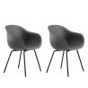 2 x Moderne designstoelen voor bar of keuken in polyethyleen, metalen poten Fade C1 Aanbod