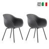 2 x Moderne designstoelen voor bar of keuken in polyethyleen, metalen poten Fade C1 Verkoop