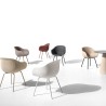 2 x Moderne designstoelen voor bar of keuken in polyethyleen, metalen poten Fade C1 Prijs