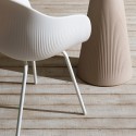 2 x Moderne designstoelen voor bar of keuken in polyethyleen, metalen poten Fade C1 Kosten