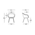 2 x Moderne design stoelen bar keuken polyethyleen metalen poten Fade C1 