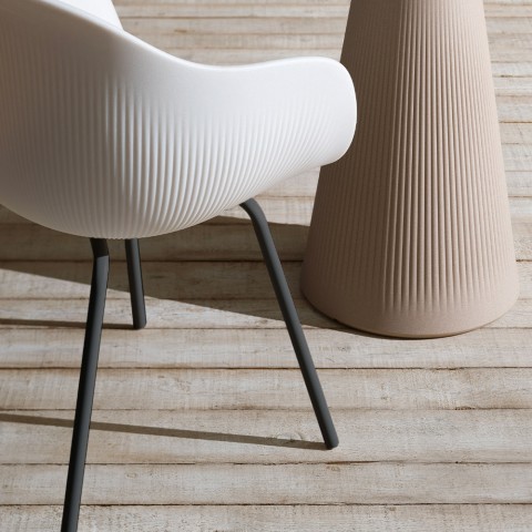 2 x Polyethyleen stoelen met zwart metalen poten voor bar en keukenontwerp Fade C2 Aanbieding