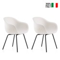 2 x Polyethyleen stoelen met zwart metalen poten voor bar en keukenontwerp Fade C2 Korting