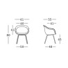 2 x Polyethyleen stoelen met zwart metalen poten voor bar en keukenontwerp Fade C2 Karakteristieken