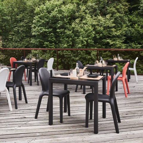 2 x Polyethyleen stoelen eetkamer bar restaurant modern design Chloé Aanbieding