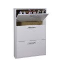 Ruimtebesparend schoenenrek met design, 3 deuren, 9 paar schoenen, wit KimShoe 3WS Korting
