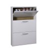 Ruimtebesparend schoenenrek met design, 3 deuren, 9 paar schoenen, wit KimShoe 3WS Korting