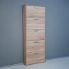 Ruimtebesparende smalle schoenenkast 5 deuren 15 paar schoenen hout KimShoe 5SS Keuze