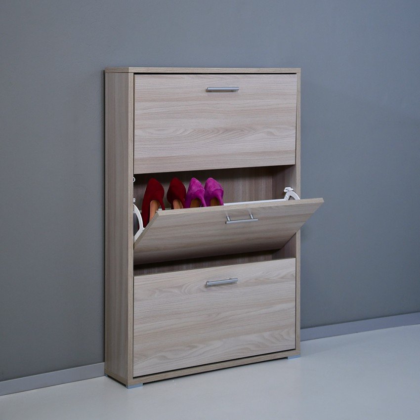 Moderne schoenenkast design met 3 deuren voor 9 paar schoenen KimShoe 3OP Aanbieding